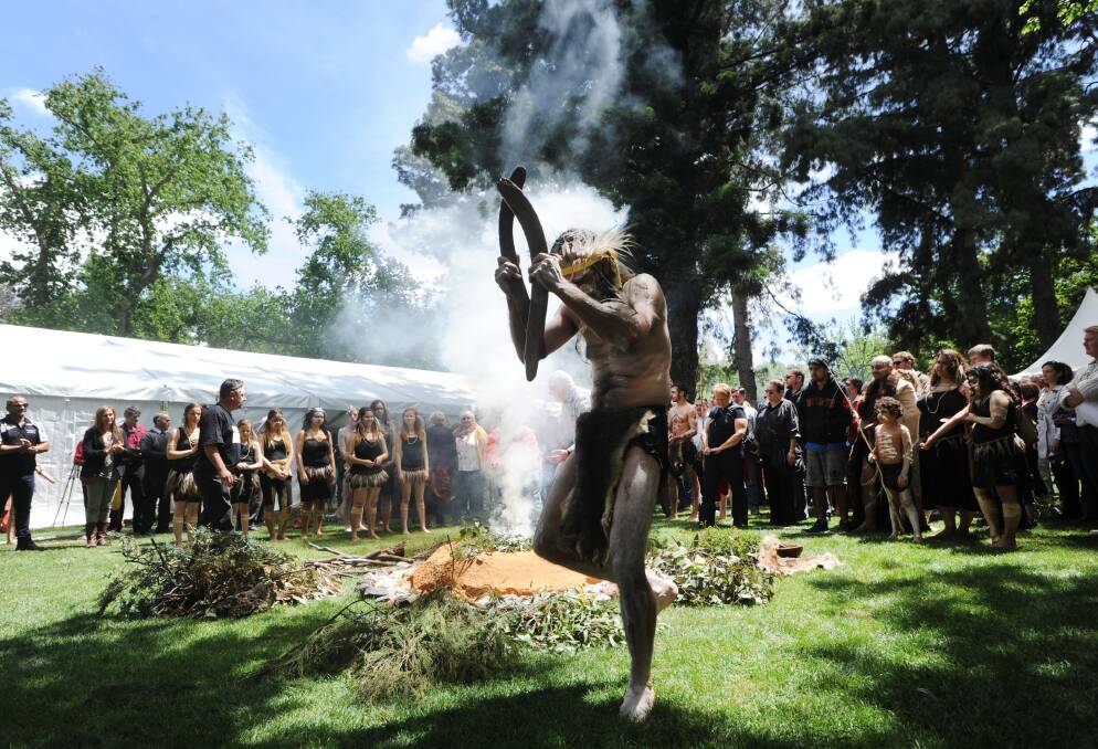 RECOGNITION: The Dja Dja Wurrung people celebrated their landmark native title settlement with an ceremony in Rosalind Park. Trent Nelson. Picture: JODIE DONNELLAN 