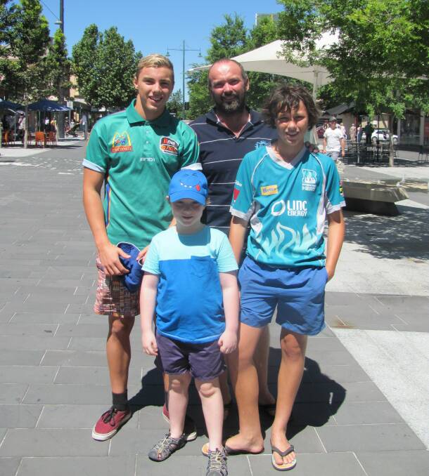 Lachlan, John, Max and Oliver Harrison. Picture: MERRAN REED 