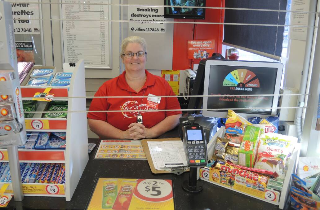 Coles Express employee Pam Leech. Picture: MERRAN REED