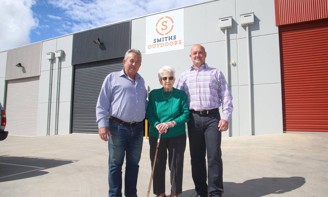 FAMILY: Three generations of Smiths - Graham, Eileen and Matt - at the new business. Picture: PETER WEAVING
