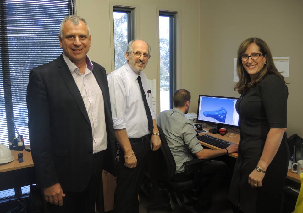 iLoddon Mallee chairman Bruce Winzar, Keech CEO Herbert Hermens and iLoddon Mallee project consultant Margaret O'Rourke look forward to improved internet speeds. Picture: ADAM HOLMES