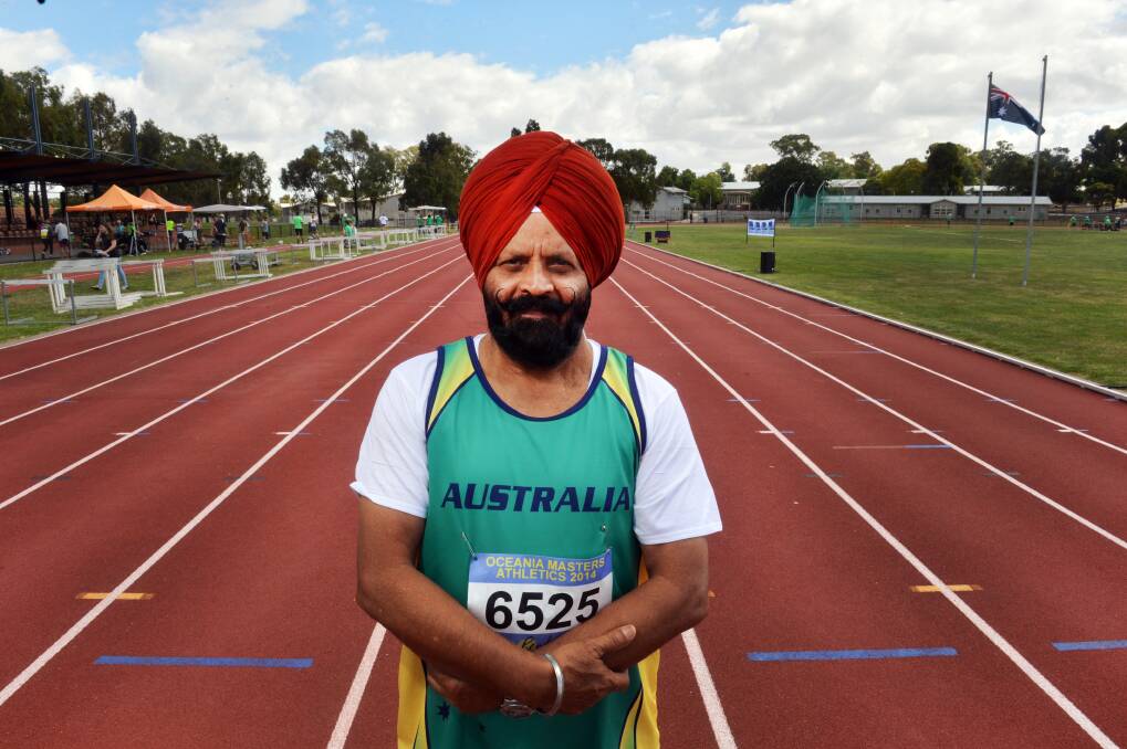 ON TRACK: Raminder Singh is one of many visitors to Bendigo for the Oceania Masters athletics championships. Picture: BRENDAN McCARTHY