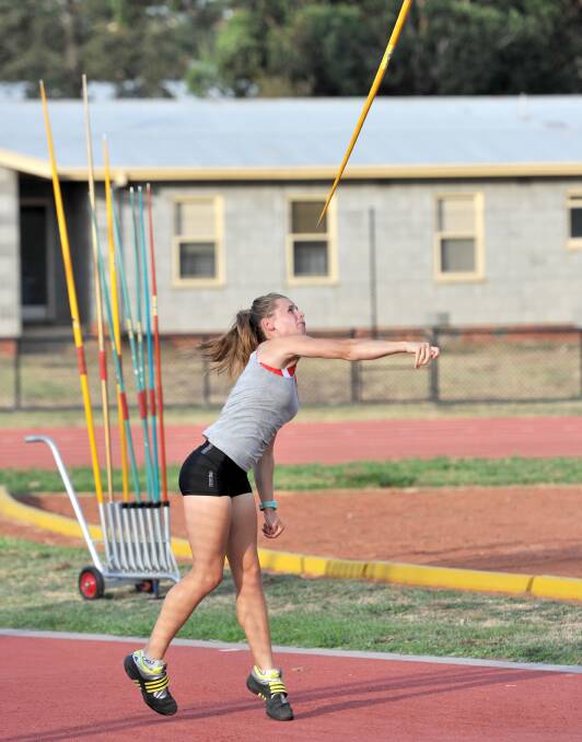 VICTORIOUS: South Bendigo's Keely Trew hurled the javelin 30.80m to win at Friday night's AB meet. Picture: JODIE DONNELLAN