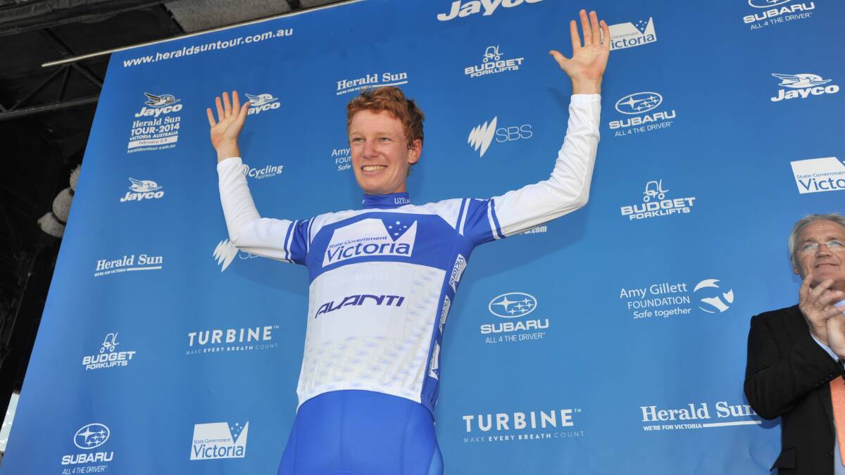 YOUNG GUN: Bendigo's Jack Haig is third overall and leads the race for the Young Rider award going into Sunday's final leg in the Jayco Herald-Sun Tour. Picture: JIM ALDERSEY