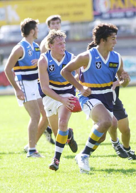 Blair Holmes in action for Bendigo Pioneers at the 2005 Victoria  Country under-16 championships at the QEO. 