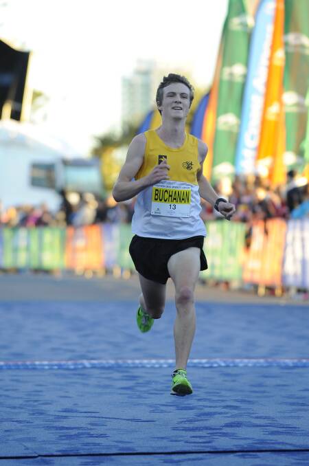 GREAT RUN: Andrew Buchanan wins his age group in the 10km at the Gold Coast Marathon festival in 2012. 