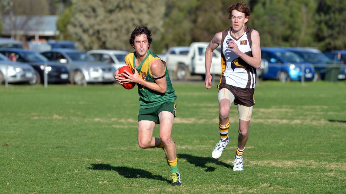 ON THE RUN: Colbinabbin's Pat O'Brien, in action against Huntly last season, was best on ground in the Good Friday win against Mount Pleasant. 