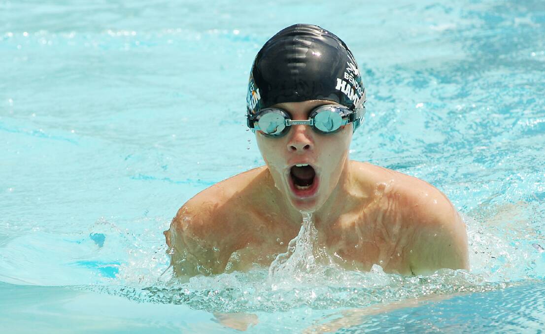 James Hampson from Bendigo East Swimming Club races in a breast-stroke final at the 2006 district championships. 