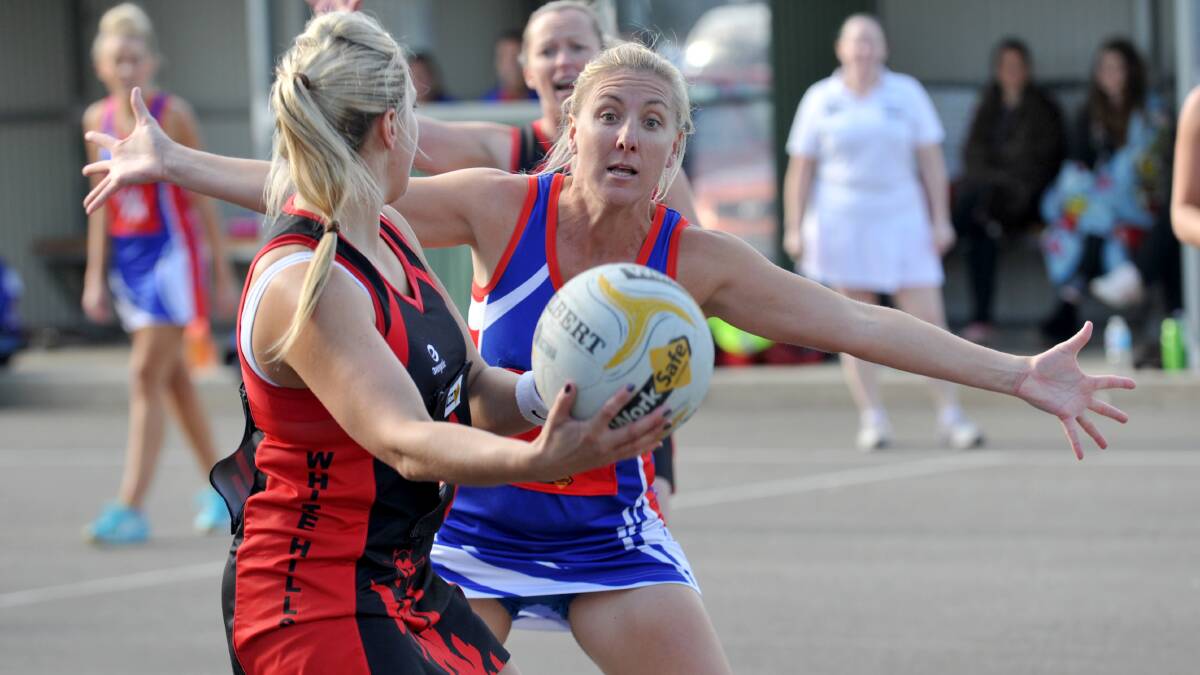 White Hills and North Bendigo do battle on the court at Superior Roofing Oval in Atkins Street. Picture: JODIE DONNELLAN