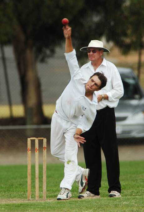 Ryan Metelmann bowls for Upper Loddon in 2006. 