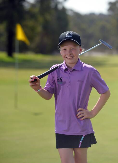 RISING STAR: Ten-year-old Jazy Roberts is making a name for herself on the junior golf circuit. Picture: BRENDAN McCARTHY