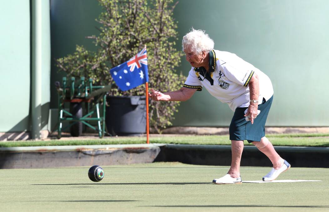 ON A ROLL: Agnes Poole sends down a bowl for South Bendigo in their division four semi-final. Picture: PETER WEAVING 