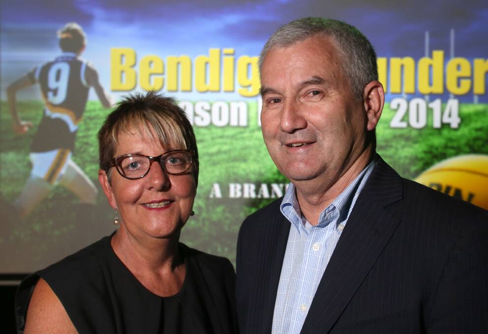 President Beth Taylor and secretary Chris Coughlan at Bendigo Thunder's 2014 season launch. Picture: GLENN DANIELS