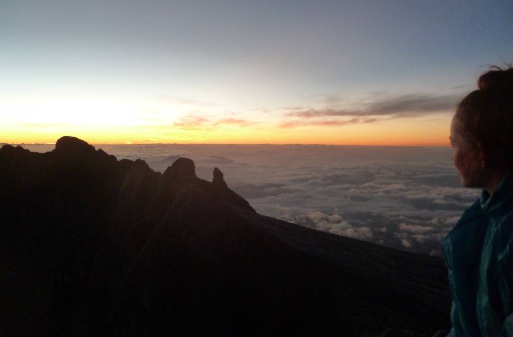 At the summit of Mount Kinabalu for sunrise. Picture: SUPPLIED