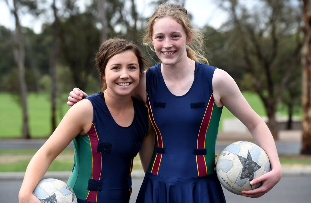 TEAM-MATES: Meg Williams and Imogen Sexton will play netball for Victoria in July. Picture: JODIE DONNELLAN