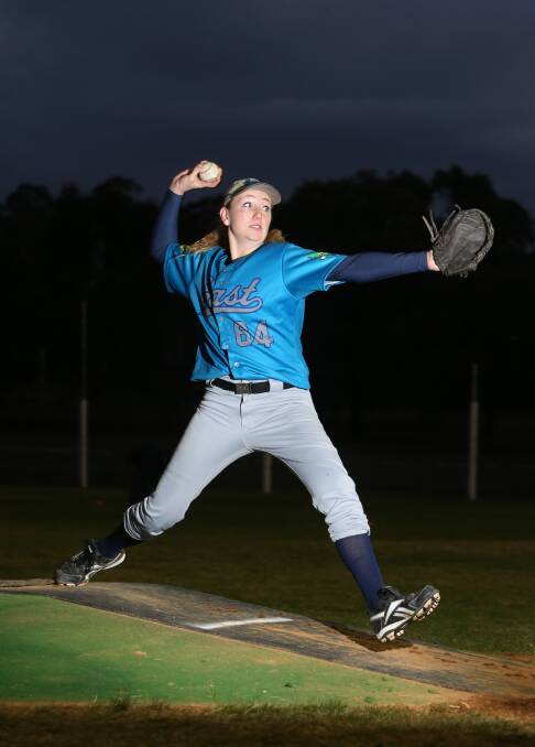 PITCHING IN: Bendigo East recruit Loes Asmus, who plays baseball for the Dutch women's team. Picture: PETER WEAVING