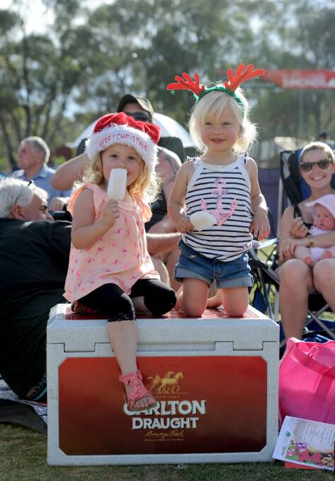 Mia and Alyssa Wardell at Maiden Gully Community Carols.
Picture: JODIE DONNELLAN