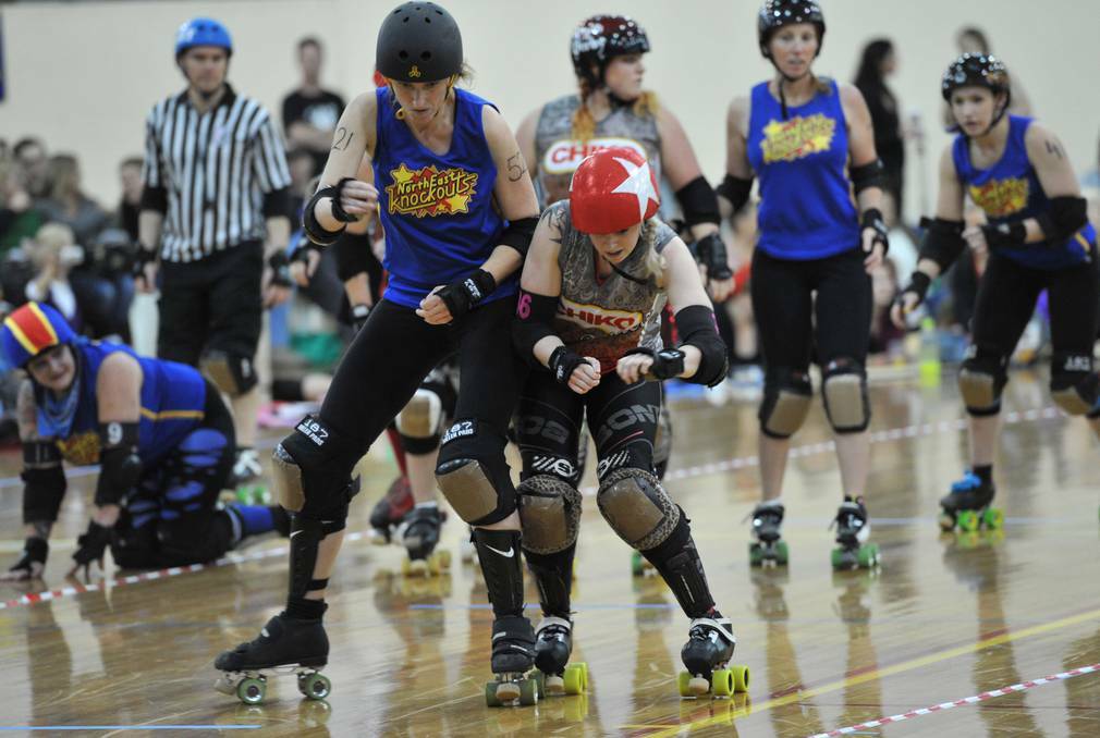 COMPETITIVE: The Chiko Rollers at a derby clash. Picture: JODIE DONNELLAN
