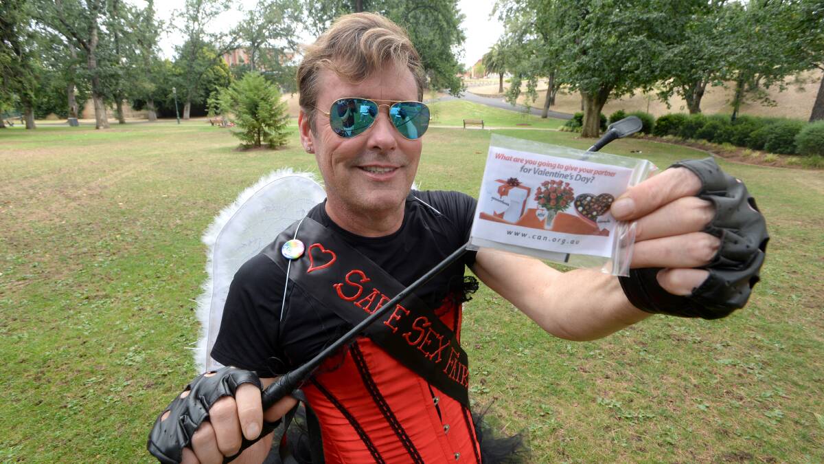 AWARENESS: CAN's Adam Wright will dress as Phinnaeus the Safe Sex Fairy tonight to raise awareness of the risks of unprotected sex and encourage people to get tested. Picture: JIM ALDERSEY
