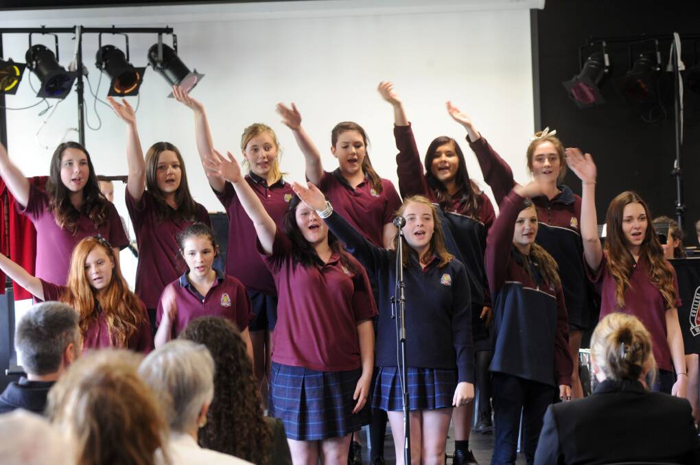 Weeroona College choir performing at the event. Picture: JODIE DONNELLAN
