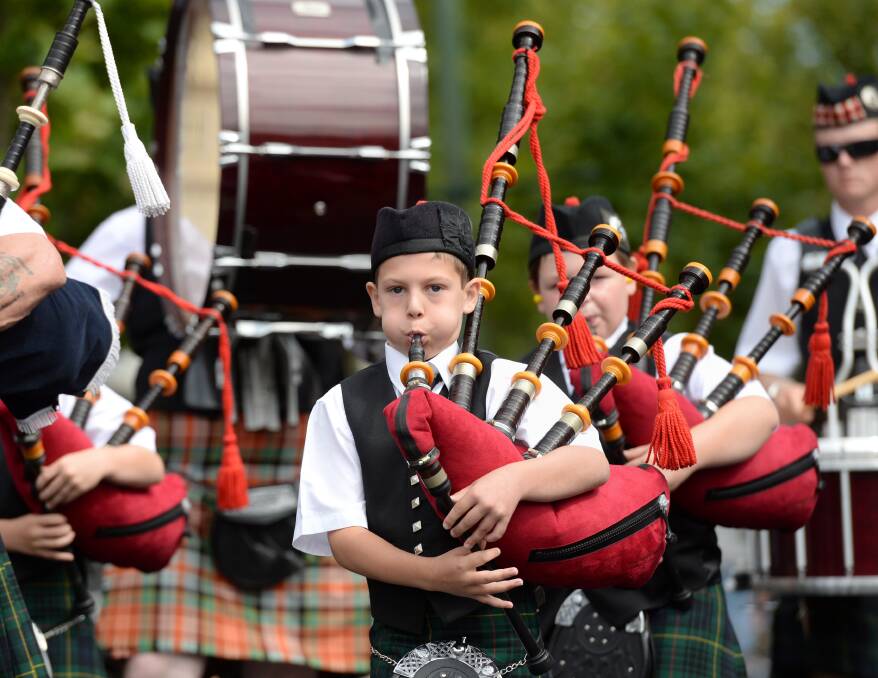 MARCH: Maryborough District Highland Pipe Band's Seth Rye at Scots Day Out. 
