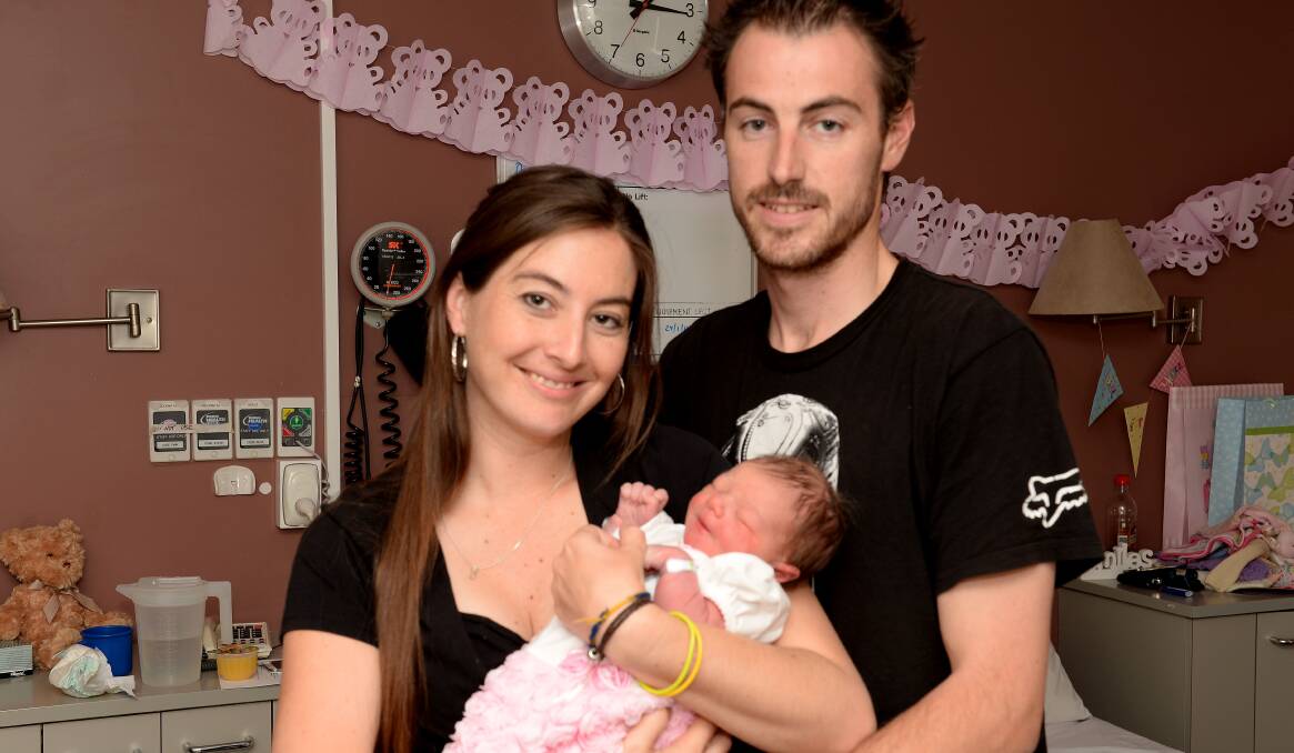 PROUD: Danielle Fitzgerald, Luke Penno, and their daughter Lucia Penno.
