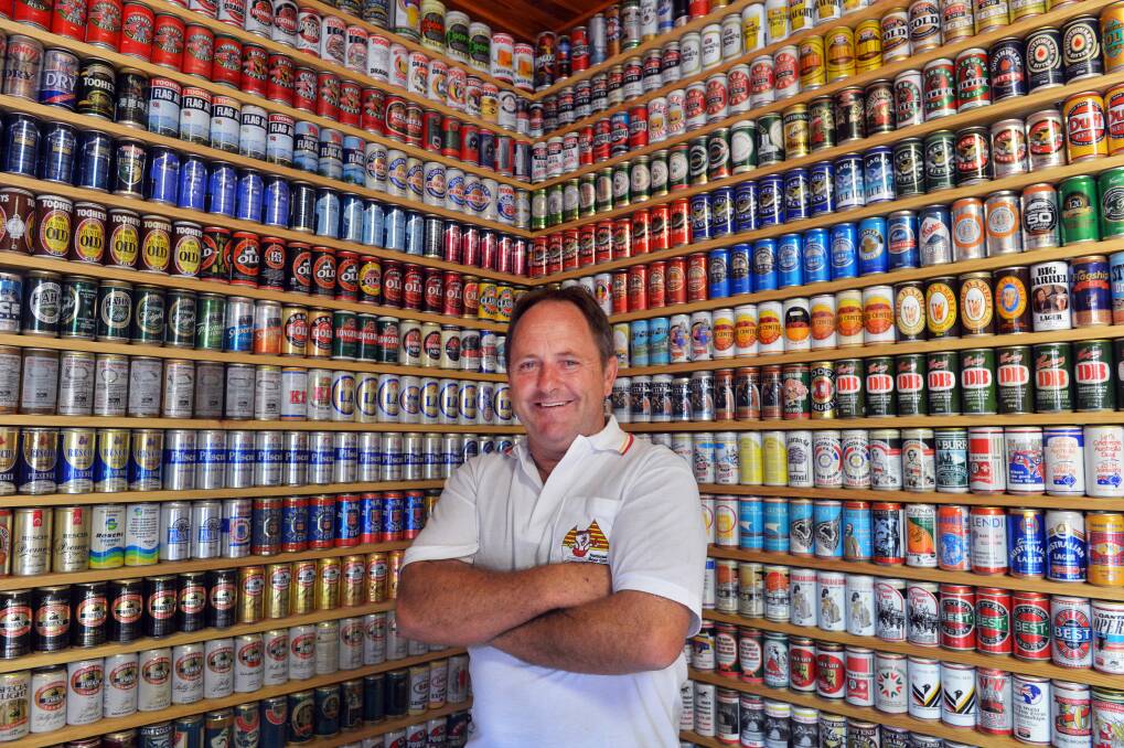 Gary McGrath collects beer cans. Picture: BRENDAN MCcARTHY