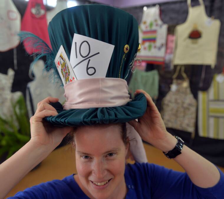 FUN: Amara Biggs made this 'mad hat'. Picture: BRENDAN McCARTHY
