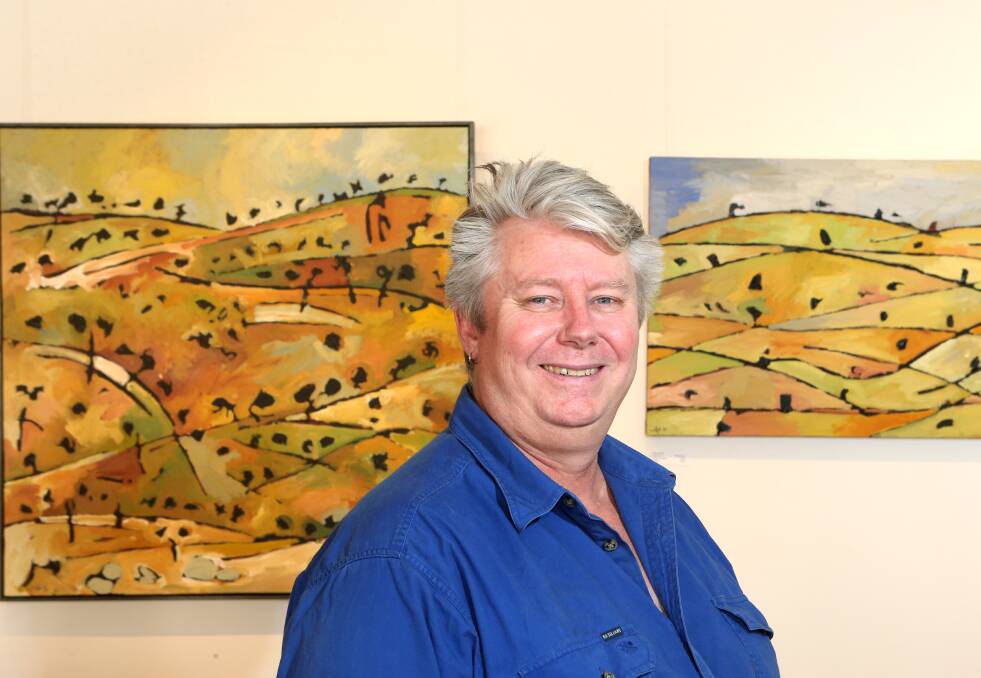 IN OPEN: Castlemaine artist Michael Wolfe at his studio. Picture: GLENN DANIELS