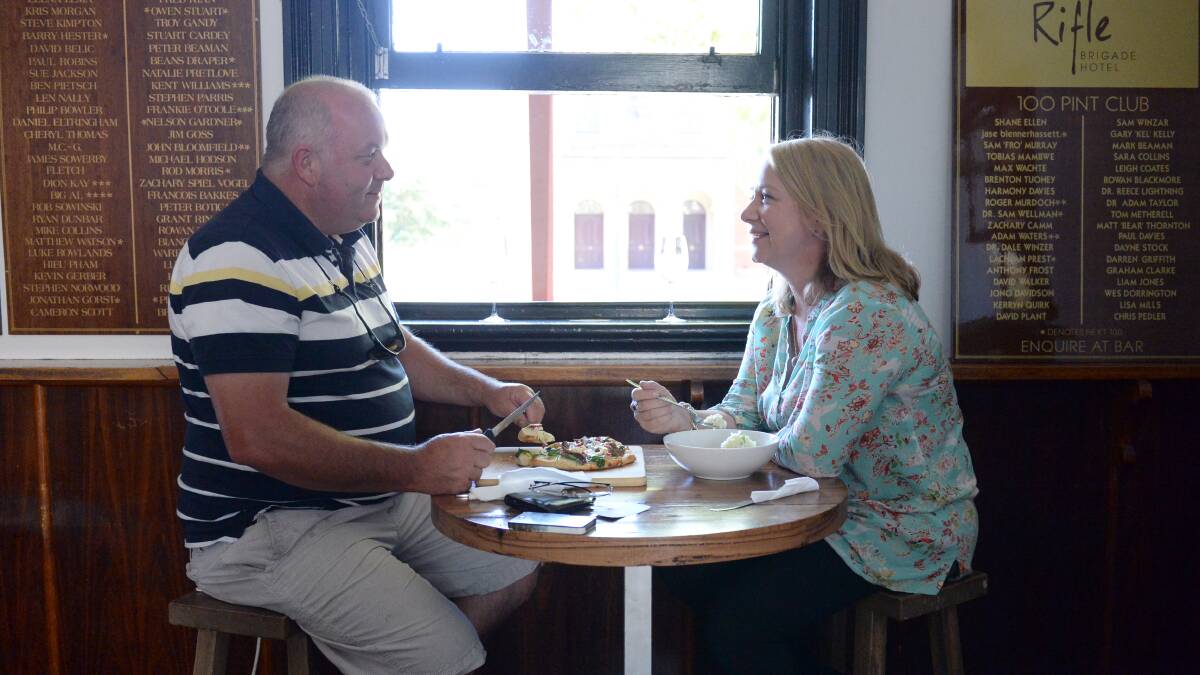Ray and Annie Stevenson (of Geelong) at the Rifle Brigade Hotel. Picture: LIZ FLEMING