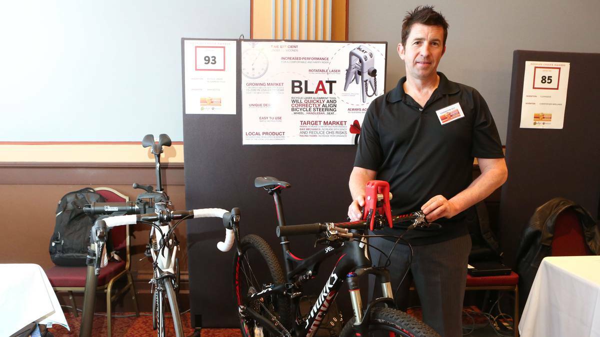 WINNER: Max Kettle and his Bicycle Laser Alignment Tool from the 2013 awards. 