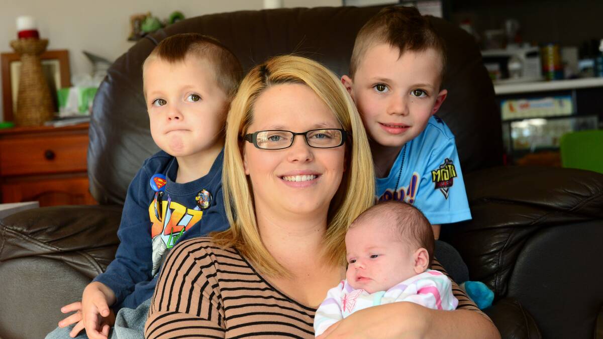 Xander, Chloe, Mia and Roman Roycroft. Mia was the 1000th baby born at Bendigo Health. Picture: JIM ALDERSEY