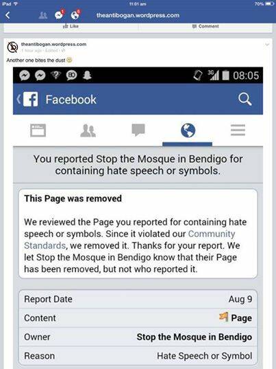 Anti-mosque page "not hate, but truth"