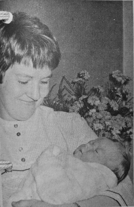 Mrs John Noonan with her first baby named Mathew John, who was born on June 30.