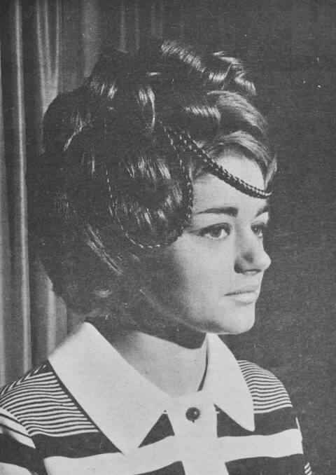 Model Pat Gladman with the perfect hairstyle to suit the spring mood. The styling was by DOMENIC of Hargreaves Street and it is called Selene.
