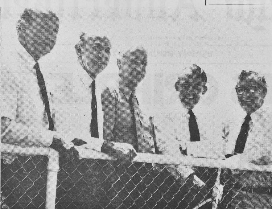 Victorian Parliamentary Meat Committee Mr Gleeson, T Trewin, I Morton, S Mc Donald and Mr C Wood at the races.