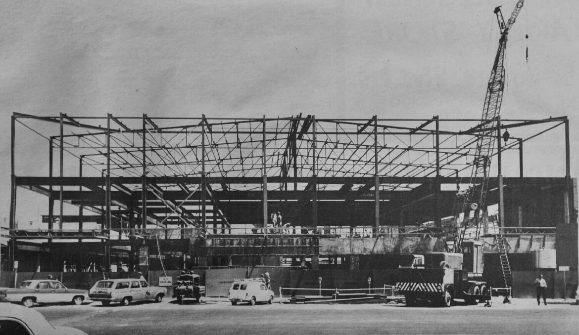 The Coles store in Hargreaves Street under construction by John Henderson Bendigo Pty Ltd, builders ~ 1969.
