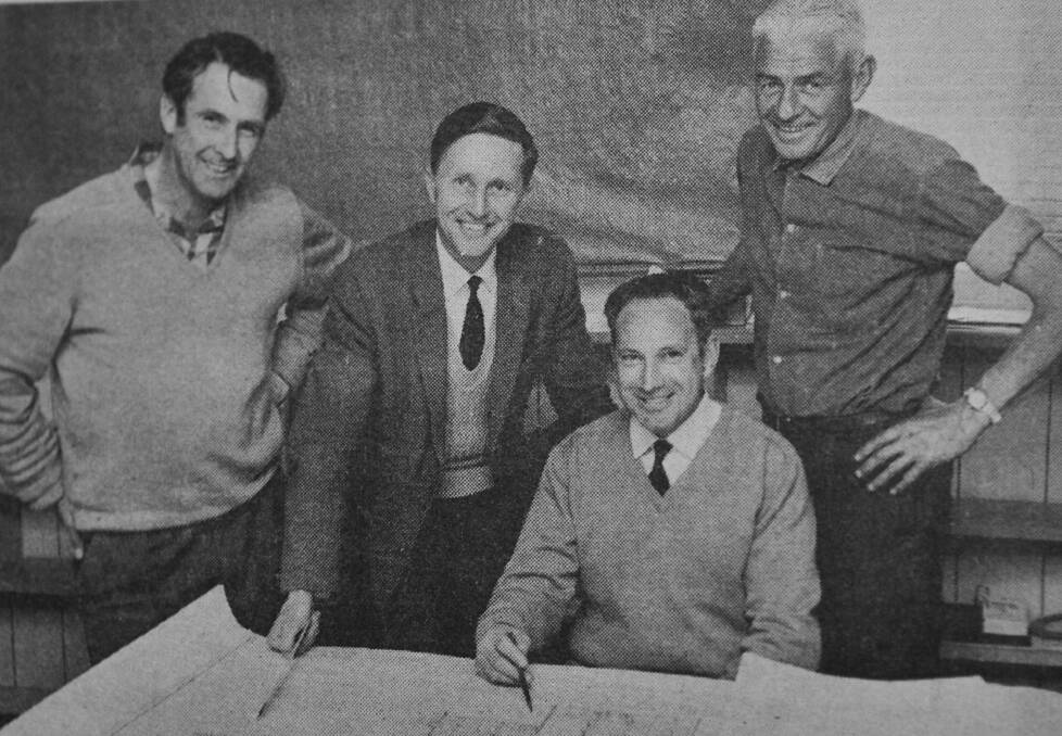 The Henderson team of Bob Lindsay, general foreman; Ted Spicer, company secretary; Keith Taylor estimator and Wally Spicer, senior general foreman.
