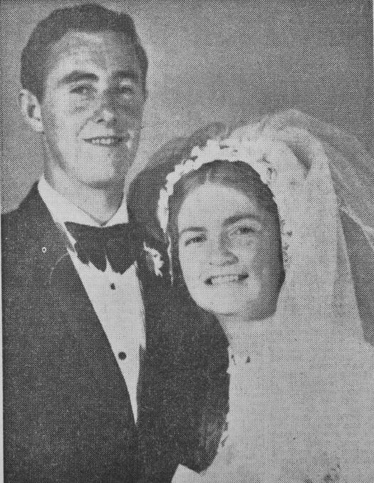 Mrs and Mrs Michael Keogh. The bride was the former Gayle Fry, married at St Augustine’s Church Inglewood.
