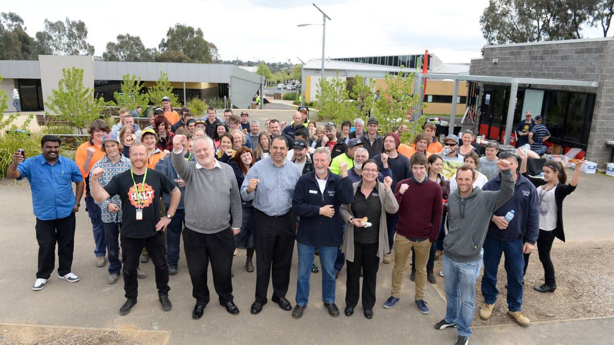 A lunch held at Bendigo TAFE on Tuesday aimed to promote awareness of mental health issues among apprentice tradies. Pictures: JIM ALDERSEY
