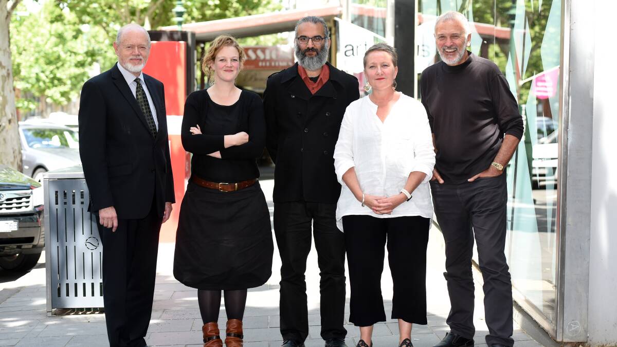 SPEAKERS: Deputy Ombudsman of Victoria John Taylor, Flat Out co-ordinator Phoebe Barton, human rights advocate Charandar Singh, Flat Out executive officer Annie Nash and RMIT's Peter Norden. Picture: BILL CONROY

