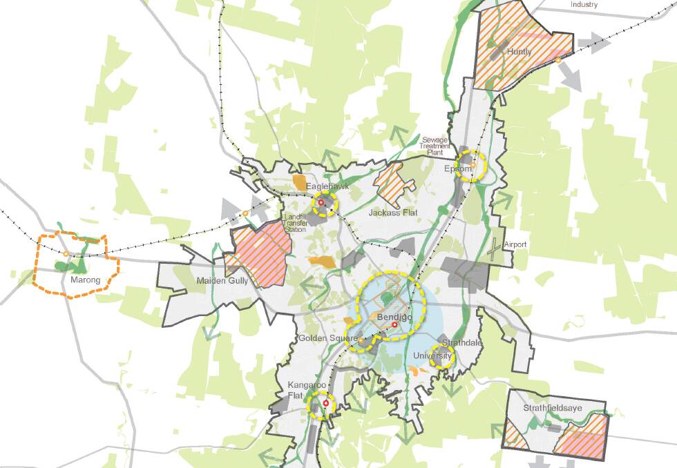Bendigo Urban Area: Residential Growth Framework. Picture: City of Greater Bendigo