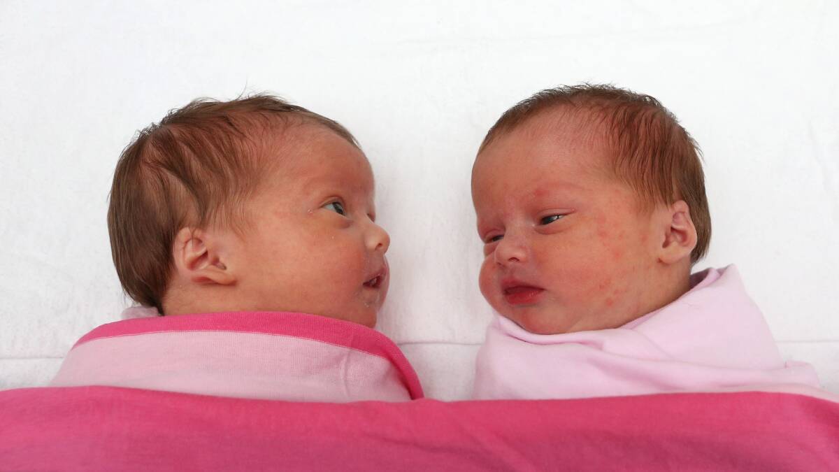 Twins Lily Kim and Grace Vicki Chivers. 