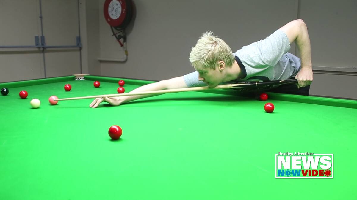 Neil Robertson shoots a frame for the Addy on Friday afternoon.