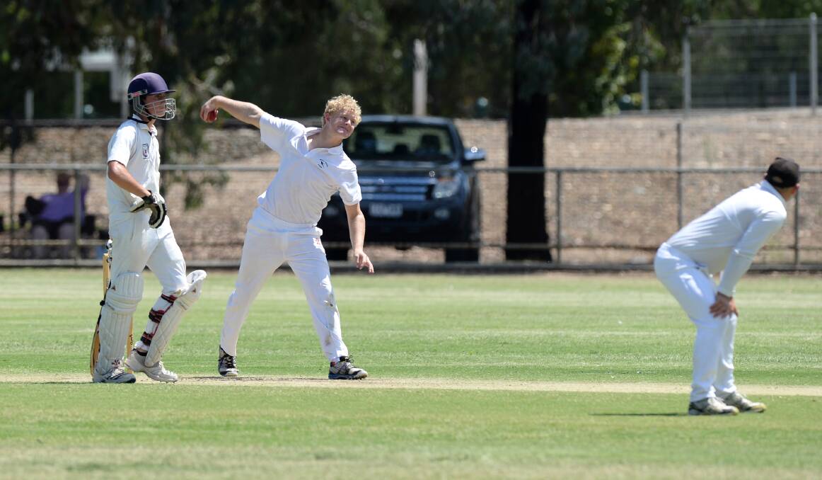 POWER PLAY: Harry Whittle took two wickets for Huntly-North Epsom. Pictures: JIM ALDERSEY