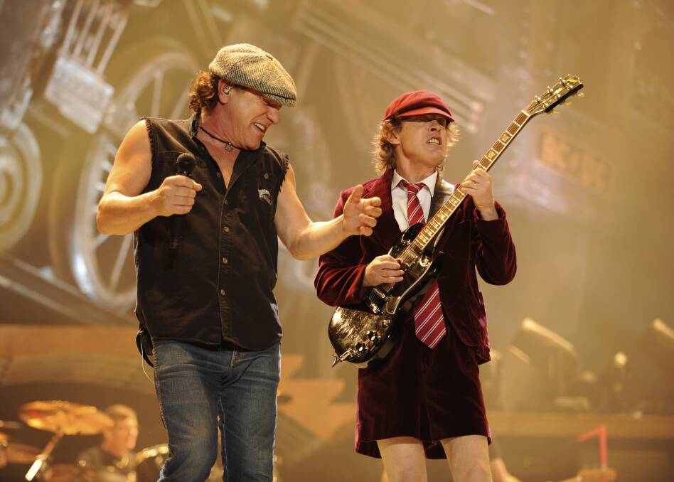 Brian Johnson and Angus Young in 2008.