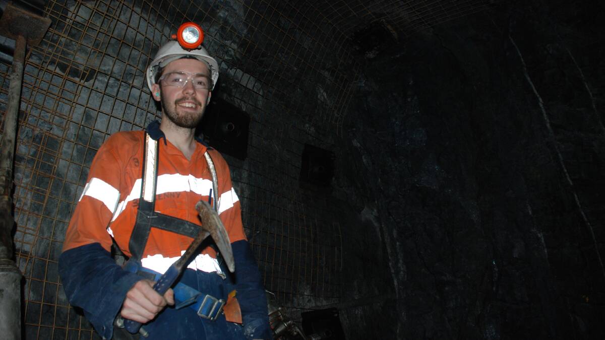 Geologist Kenneth Bush underground at Costerfield. PICTURE: Leigh Sharp