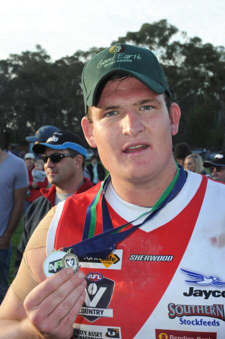Alex Collins with his 2014 LVFL grand final best on ground medal.