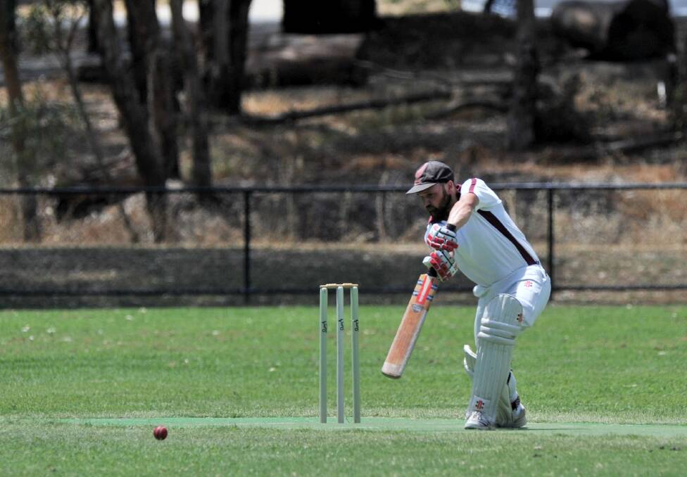 SWEET SHOT: West Bendigo opener Travis O'Connell during his 36. Picture: JODIE DONNELLAN