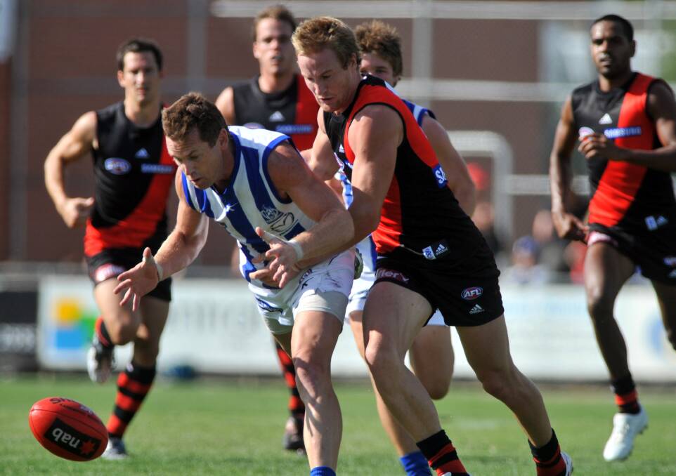 OVERDUE: Essendon and North Melbourne played in the QEO’s last AFL pre-season game in 2009.